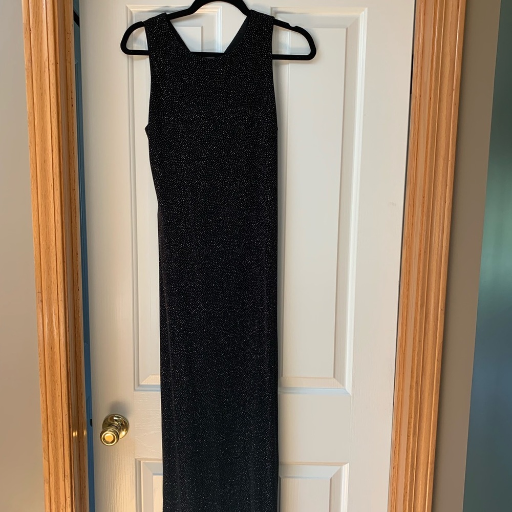 Long black sequin dress